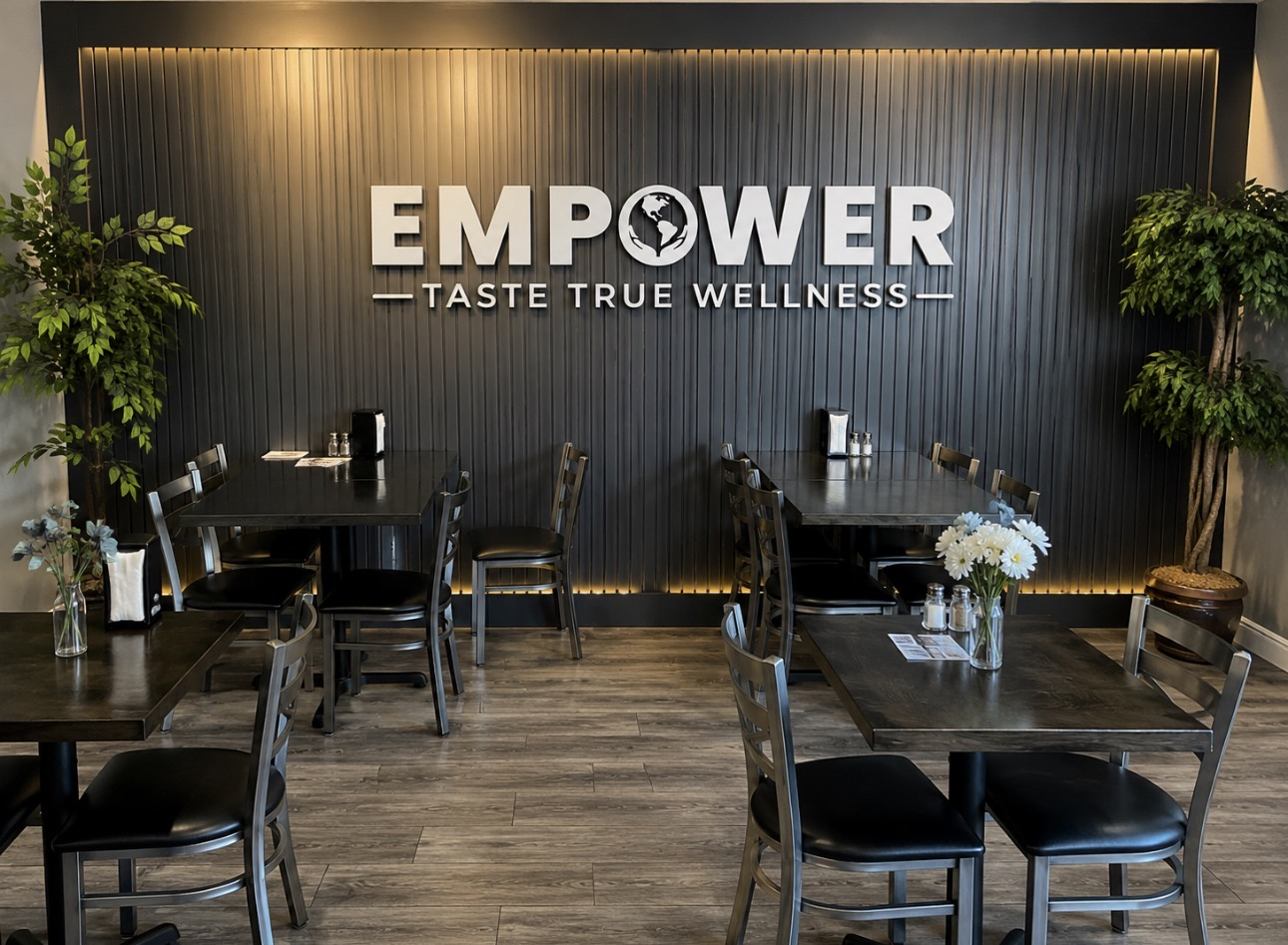 Interior of Empower Healthy Grill & Juice Bar in Kenvil, New Jersey